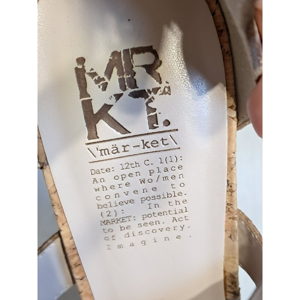 MRKT Elyse Natural Cork Strappy Summer Heels Size 7.5M Womens - Picture 10 of 15